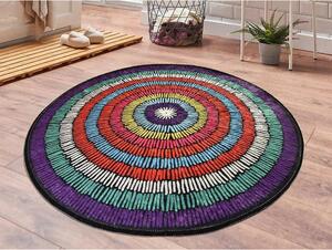 Covoras baie BUBBLE, 100x100 cm, forma rotunda, poliester, multicolor