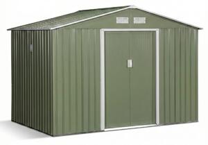 Magazie de Grădină din Oțel Verde, 277x195x192 cm, Uși Glisante, Ventilație, Spațiu Suplimentar