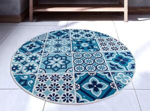 Covoras baie CERAMIC DJT, 100x100 cm, forma rotunda, poliester, multic