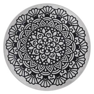 Covoras baie KOZZY, 140x140 cm, forma rotunda, poliester, negru