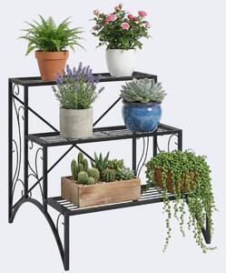 Etajera-suport pentru plante, metal, 60x60x60 cm, 90 kg greutate maximă, interior și exterior