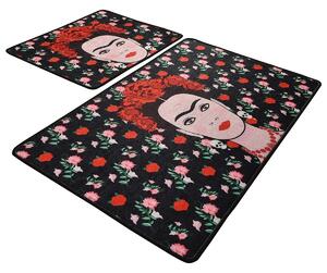 Set 2 covorase baie FRIDA, forma dreptunghiulara, poliester, multicolo