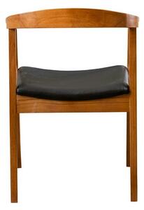 Scaun ALBERO 44, negru/nuc, piele ecologica/lemn, 50x53x70 cm
