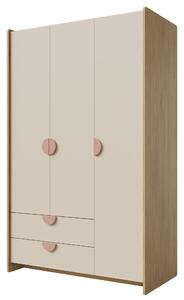 Dulap de haine Leora 1 (stejar cremona + makadamia + roz pudră). Promo -7%. 1159940