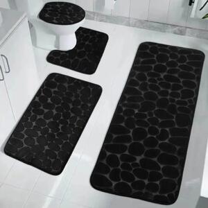 Set 4 Covorașe de Baie Antiderapante, Negru