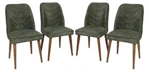 Set 4 scaune DALLAS 558 V4, verde/nuc, stofa catifelata/metal, 50x49x9