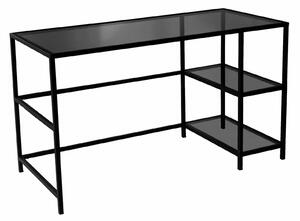 Birou 552NOS1704, negru, sticla/metal, 130x60x75 cm