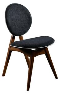 Set 2 scaune TOUCH V2, gri antracit/nuc, stofa clasica/lemn, 54x55x93