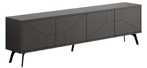 Comoda TV DUNE, gri antracit/negru, PAL melaminat, 180x30x50 cm