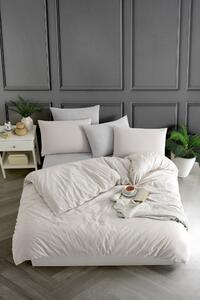 Set lenjerie pat 670TBH2123, bumbac/poliester, bej/gri deschis, 100x20
