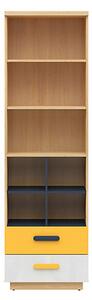 Biblioteca inalta Wesker, sonoma/alb, 60x40,5x199,5 cm