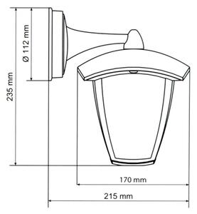 Aplică LED de exterior LUNA 1xE27/60W/230V IP44 Brilagi