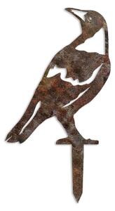 Decoratiune gradina BIRD A-01, maro, metal, 27x35 cm