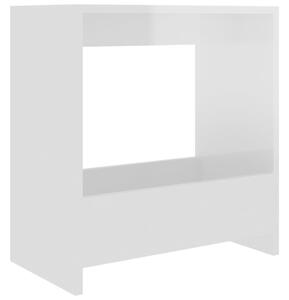 Masă laterală, alb extralucios, 50x26x50 cm, PAL