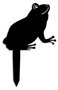 Decoratiune gradina FROG 01, negru, metal, 34x22 cm
