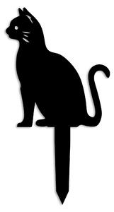 Decoratiune gradina CAT-02, negru, metal, 20x23 cm