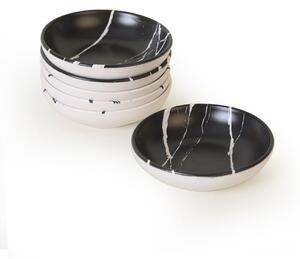 Set 6 boluri X00017422, alb/negru, ceramica, 13 cm
