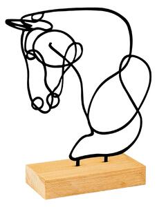 Accesoriu decorativ 565TNL1259, negru/stejar, metal/lemn, 17x8x26 cm