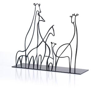 Accesoriu decorativ GIRAFFA, negru, metal, 20x18 cm