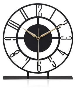 Ceas decorativ CLOCK BUNELLA, negru, metal, 23x24 cm