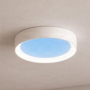 Lucande Plafonieră cu lumină naturală Sky, Ø 50 cm, dimabilă, reglabil, Albastru, Camera de zi / sufragerie, Plastic, Modern