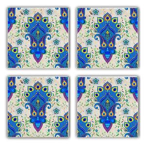 Set 4 suporturi pahare 366TYR1115, multicolor, piatra naturala, 10x1 c