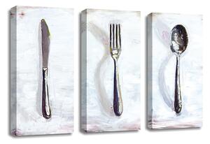 Set 3 tablouri UC032, gri, panza, 20x45 cm