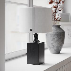 By Rydéns Lampa de masă Woody la Rydens, înălțime 41 cm, negru/alb, lemn, Negru, Camera de zi / sufragerie, Lemn