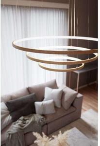 By Rydéns Lampă suspendată LED Trione de la Rydens, natur, Ø 80 cm, lemn, Lemn, Camera de zi / sufragerie, Lemn, Modern