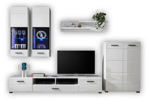 Mobila living moderna alba ARCTIC, PAL, 285x40x190 cm