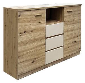 Comoda CANADA CX3, stejar artisan/casmir, PAL laminat, 130x42x105 cm