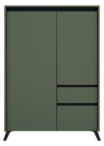 Comoda LOUNGE 4, verde/negru, PAL, 95x45x152.5 cm