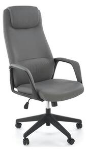 Scaun birou RAZOR, gri/negru, piele ecologica, 66x73x116-124 cm