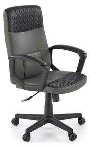 Scaun birou BJORN, negru, piele ecologica, 58x57x100/112 cm