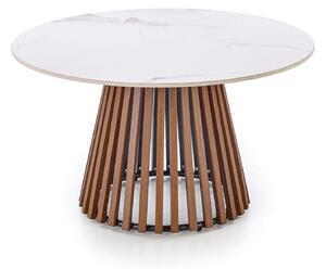 Masuta cafea MDF CARINA, bej cu efect de marmura/nuc, 80x46 cm
