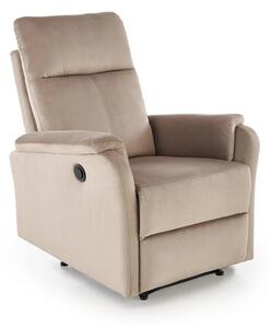 Fotoliu recliner CROCUS, stofa catifelata bej - Bluvel 40, 77x88/155x8