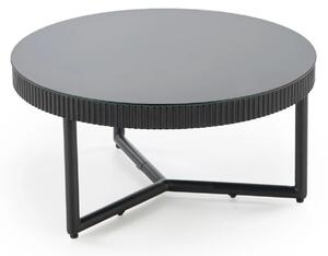 Masuta COSMO S, negru, sticla/otel, 60x30 cm