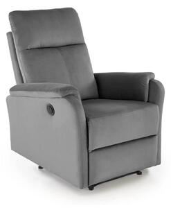 Fotoliu recliner CROCUS, stofa catifelata gri - Bluvel 14, 77x88/155x8