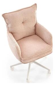 Scaun birou DUMBO, roz deschis/alb, stofa raiata, 52x58x84/94 cm