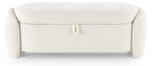 Bancheta FICARIA, stofa buclata crem, 150x40x47 cm