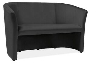 Canapea TM-2, stofa catifelata negru - Bluvel 19, 126x60x76 cm