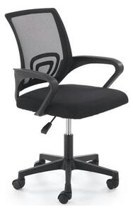 Scaun birou GIMLI, negru, stofa clasica/plastic, 60x53x84/94 cm