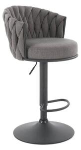Scaun bar textil H125, gri - Nea 15, stofa clasica/otel, 53x54x90/105