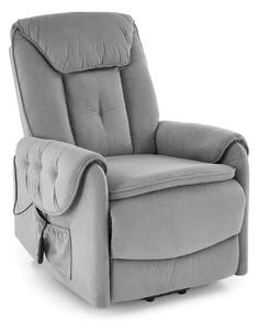 Fotoliu recliner HORTON, stofa catifelata gri - Mavel 14, 80x97/158x90