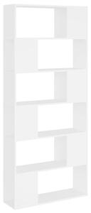 Bibliotecă/Separator cameră, alb, 80x24x186 cm, PAL
