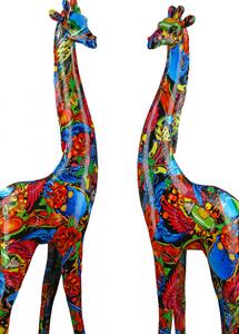 Set 2 decoratiuni Giraffe Art Urban, Rasina, Multicolor, 13.5x48x8.5 cm