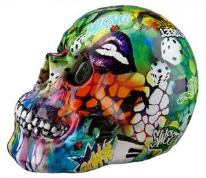 Figurina Skull Street Art, Rasina, Multicolor, 19x13x11 cm