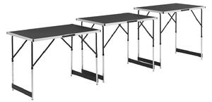 Set multifunkčného stola 3 ks, výškovo nastaviteľný a skladací