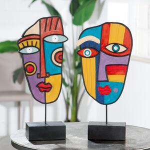 Set 2 decoratiuni Abstract, Rasina, Multicolor, 18x38x7 cm