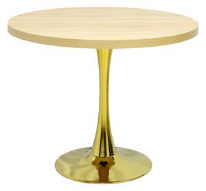 Masă fixă Rotundă Lyma Gold Stejar